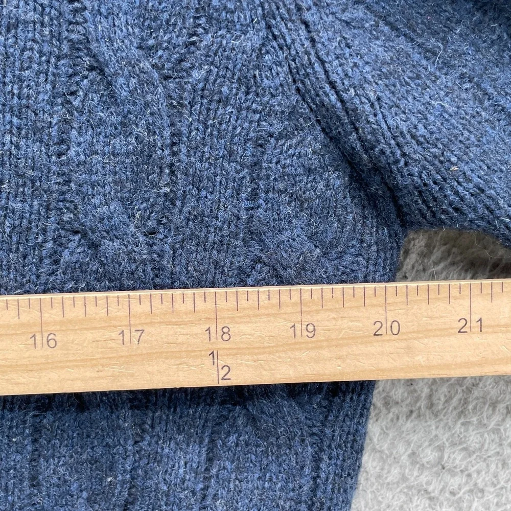 VTG Abercrombie Wool Cashmere Sweater Women Med Navy Tennis Classic Y2k Academia
